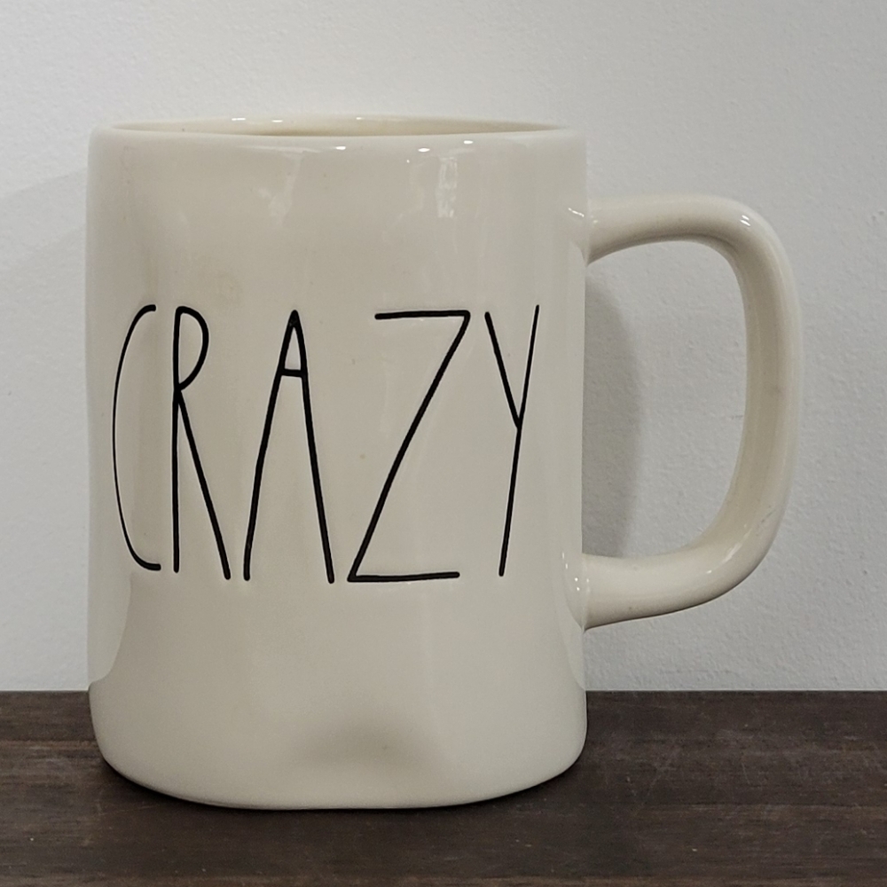 Rae Dunn Cream 'Crazy' Mug